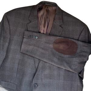 Lauren Ralph Lauren Men’s 50R Wool Herringbone Blazer Elbow Patch Sport Coat EUC